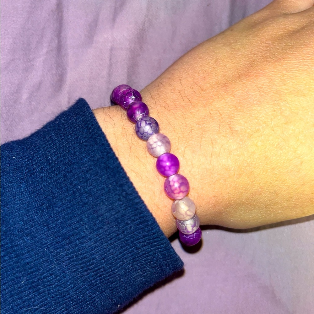 Purple and white marble bracelet